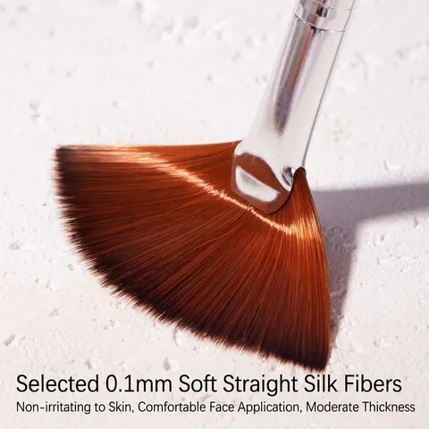 Fan Shaped Makeup Brush Synthetic Nylon Bristles Professional Facial Skin Care Mask Applicator Highlighting Tool Transparent Handle Beauty Salon Accessories