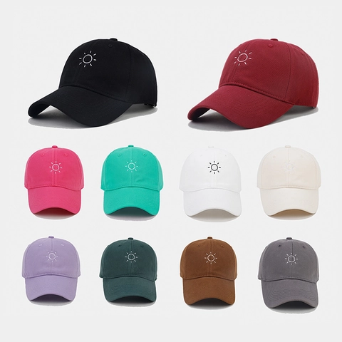 Casquette De Baseball En Coton Broderie Soleil Protection Solaire Réglable Chapeau De Sport Décontracté Unisexe