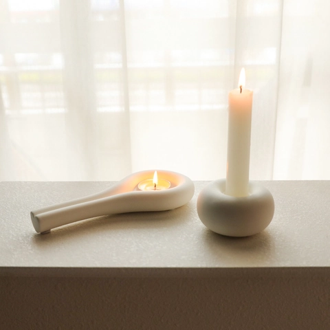 Minimalist Ceramic Candle Holder Modern INS Style Porcelain Candlestick Ornament Home Table Decor Wedding Party Atmosphere