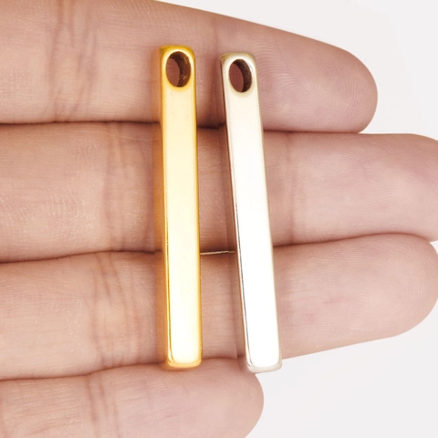 Minimalist Rectangular Bar Pendant 304 Stainless Steel Polished 3D Column Charm Jewelry Finding Accessory For Men Women