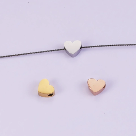 Ciondoli Forma Di Cuore Acciaio Inossidabile Perline Lucidate Specchio Per Creazione Gioielli DIY Accessori Bracciale Collana