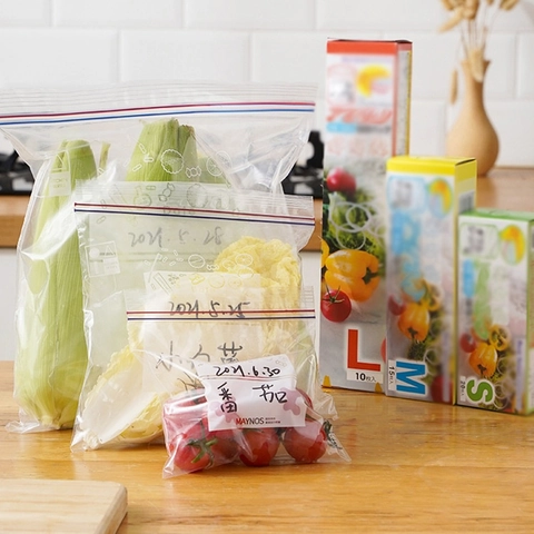 Sacchetti Per Conservazione Alimenti Doppia Cerniera Plastica Congelatore Riutilizzabili Etichetta Scrivibile Cucina Ermetici Ispessiti