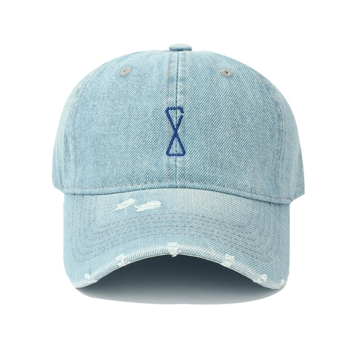 Vintage Distressed Denim Baseball Cap Washed Cotton Embroidered Peaked Hat For Men Women Adjustable Sunshade Streetwear