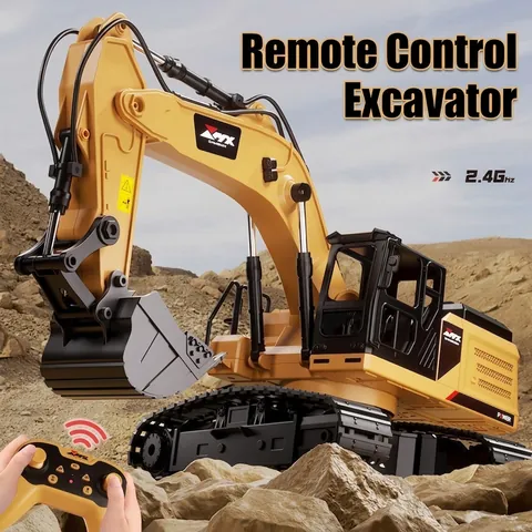 RC Bagger Legierung Schaufel Bau Fahrzeug Spielzeug 2.4G Wiederaufladbar Technik Modell Mit Spray Licht Sound Jungen