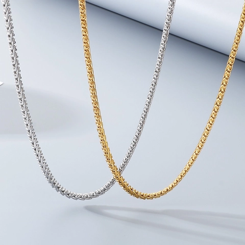 Collar Y Pulsera De Cadena De Trigo De Acero Inoxidable Chapado Al Vacío Joyería Ajustable Para Hombres Mujeres Estilo Ins De Moda