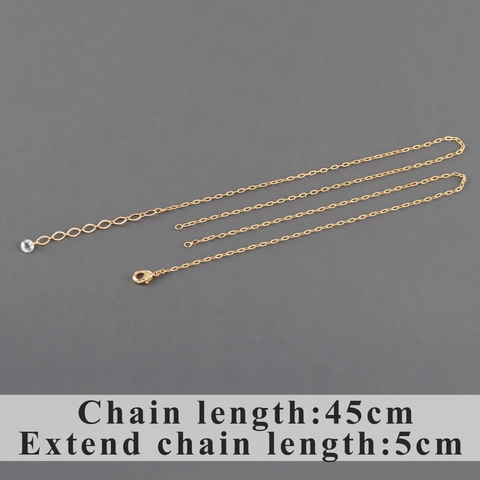 Collier Chaîne En Cuivre Minimaliste Plaqué Or 18K Rhodium Avec Fermoir Mousqueton Extension Pendentif Perle Cristal