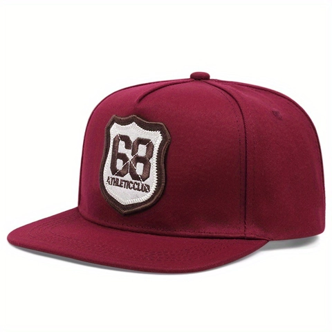 Snapback Baseball Cap Acrylic Fabric Athletic Club Embroidery Flat Brim Adjustable Street Hip Hop Sun Hat Men Women