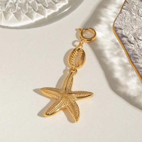 Oceaan Zeester Schelp Sieraad Hanger Roestvrij Staal Goud Strand Thema Bikini Connector DIY Accessoires