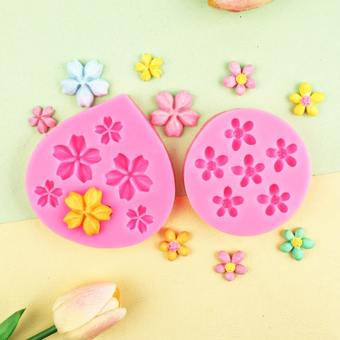 Moule En Silicone Fleur Marguerite Cerisier Pour Décoration Gâteau Fondant Chocolat Résine Argile Bricolage Pâtisserie