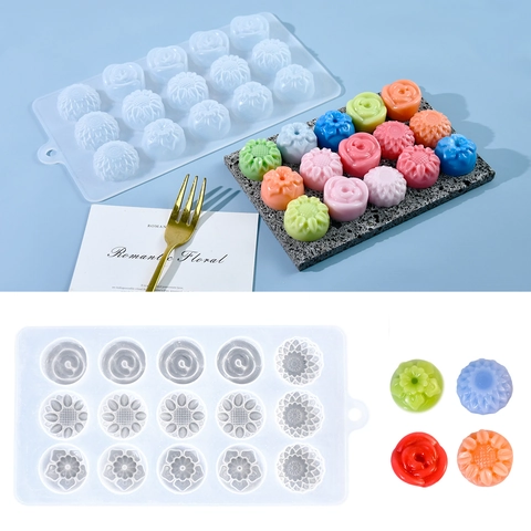 Silicone Flower Cake Mold Heat Resistant Floral Multi Cavity Chocolate Fondant Baking Tool Decorative Novelty