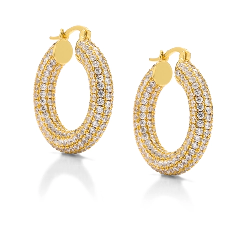 Luxe Dames Koperen Hoop Oorbellen Met Zirconia En Kunstparel Geometrische Vergulde Woon-Werkverkeer Mode Sieraden