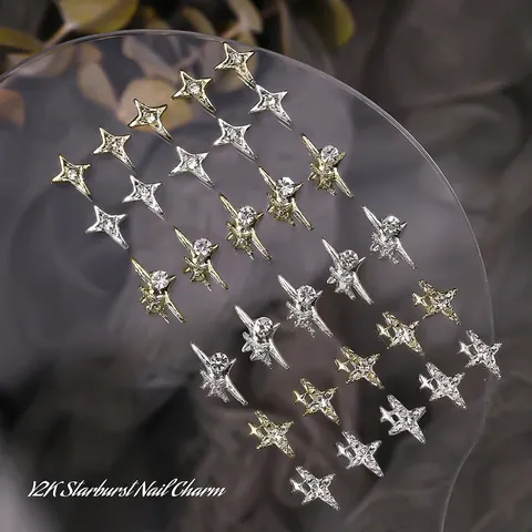 Amuletos De Arte De Uñas Estrella 3D Aleación Diamantes De Imitación Metal Decoración Manicura Accesorios Estilo Y2K