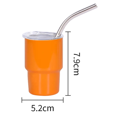 Stainless Steel Mini Tumbler Cup With Lid And Metal Straw Insulated Portable Travel Shot Cup For Coffee Leopard Starry Style