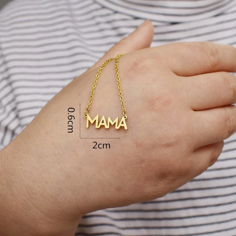 Collana Con Ciondolo Lettera Mama Placcato Oro 18K Acciaio Inossidabile Per Donne Regalo Festa Della Mamma
