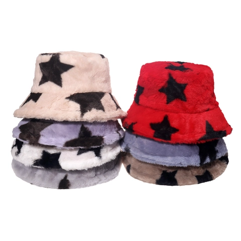 Cappello Alla Pescatora In Ecopelliccia Inverno Caldo Peluche Motivo A Stelle Berretto Da Pescatore Antivento Spesso Casual
