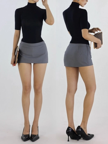 Women Slim Fit T-Shirt Tencel Lyocell Spandex Mock Neck Half Sleeve Soft Retro Base Layer Top Solid Color