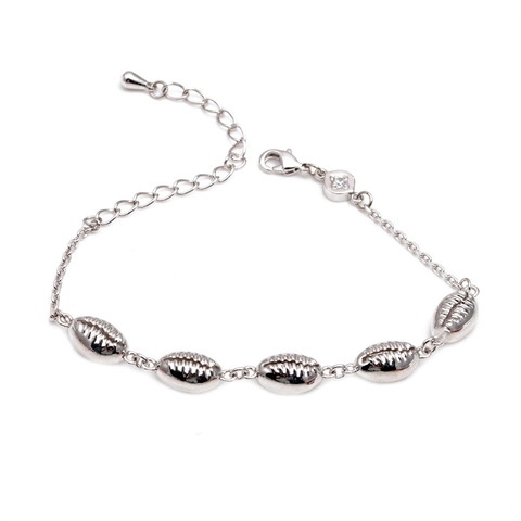 Bracciale a Catena in Rame con Conchiglie in Stile Bohémien per Donna Oro Rosa Argento Catena Regolabile Gioielli Strass