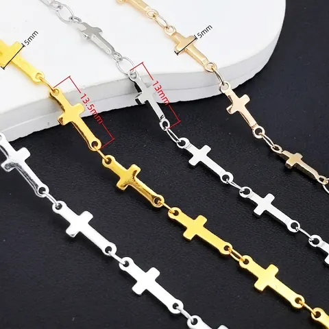 Kupfer Kreuzgliederkette Für Schmuckherstellung DIY Halskette Armband Handwerk Zubehör Klassischer Religiöser Stil
