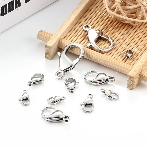 Chiusura a Moschettone in Acciaio Inossidabile Placcato Oro 18K con Anellino Gioielli Fai da Te Collana Bracciale Accessori