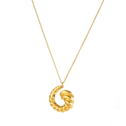 Roestvrijstalen Hanger Ketting Verguld Ginkgoblad Hart Schelp Sieraden Voor Vrouwen Elegante Minimalistische Niche Stijl