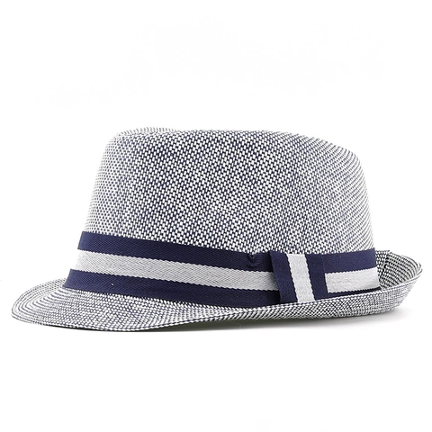 Cappello Fedora In Paglia Di Carta Unisex Traspirante Protezione Solare Estate Spiaggia Jazz Con Nastro A Righe