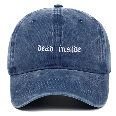 Gorra De Béisbol De Algodón Lavado Bordado Dead Inside Vintage Distressed Ajustable Dad Hat Outdoor Retro Sport