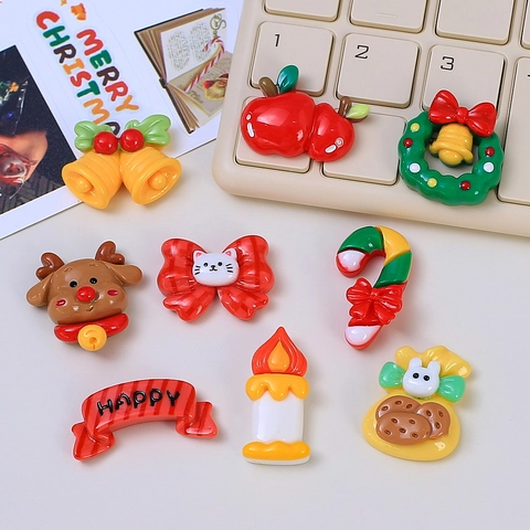 Accesorios Navidad Resina DIY Reno Corona Campana Dulces Para Decoración Funda Móvil Materiales Pegamento Crema