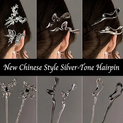 Bastoncini Per Capelli In Lega Donna Perla Artificial Imitazione Farfalla Metallo Liquido Nappa Stile Cinese Vintage Forcine