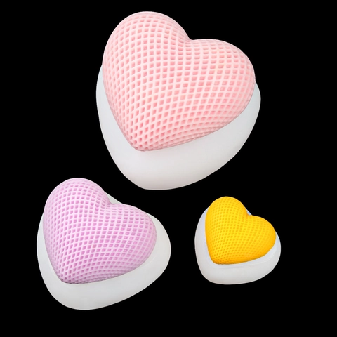Heart Silicone Mold Grid Texture For DIY Scented Candle Handmade Soap Plaster Chocolate Cake Mousse Baking Tool Novelty