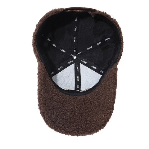 Cappello Da Baseball In Pile Sherpa Da Donna Berretto Caldo Invernale In Peluche Con Lettera Ricamata Moda Regolabile