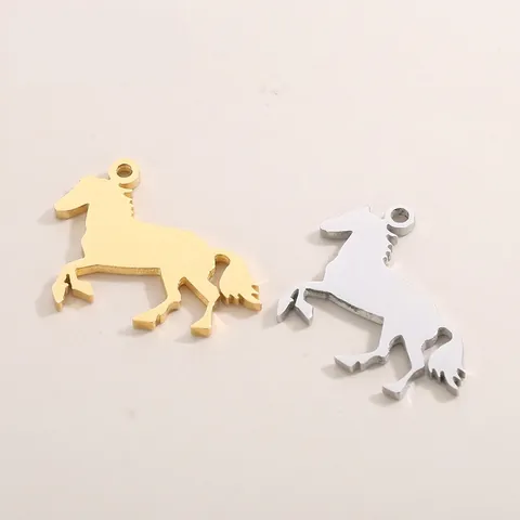 Pendente Cavallo Acciaio Inossidabile Ciondolo Animale Per DIY Creazione Gioielli Collana Bracciale Artigianato