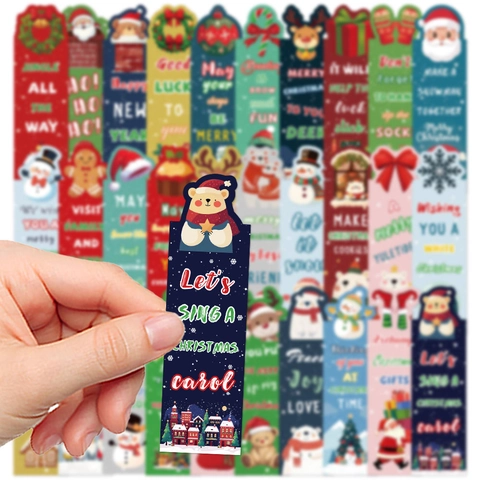 Segnalibri Di Natale Cartoni Animati Carta Carte Da Lettura Decorative Regali Per Feste Bambini E Studenti Babbo Natale Renna