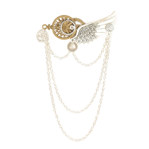 Spilla Steampunk Vintage In Lega Con Ingranaggi E Ali Accessorio Di Gioielleria Gotica Per Uomo E Donna