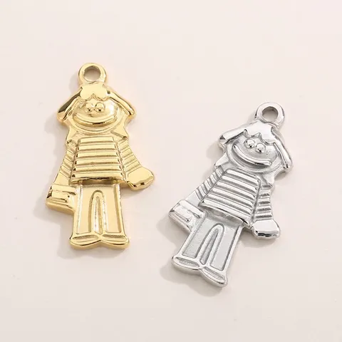 Colgante Personaje Dibujos Animados Niño Niña Acero Inoxidable Punk Hip Hop Estilo DIY Joyería Hallazgos Pulido