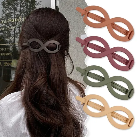 Frosted Matte Hair Clips Large Infinity Oval Geometric Non-Slip Banana Hairpins Women Minimalist Styling Headwear