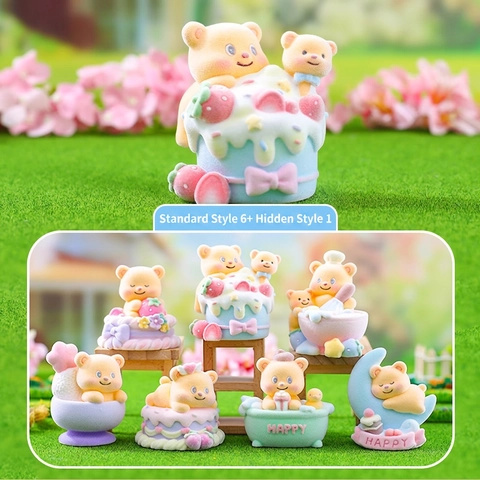 Beflocktes Harz Blind Box Figur Süßes Tier Panda Bär Capybara Schreibtisch Dekoration Ornament Miniatur Sammlerstück