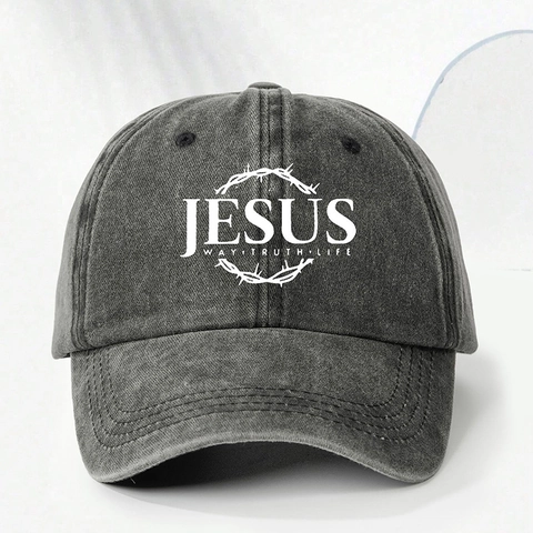 Casquette De Baseball En Coton Lavé Jesus Way Truth Life Rétro Ajustable Chapeau De Soleil Unisexe