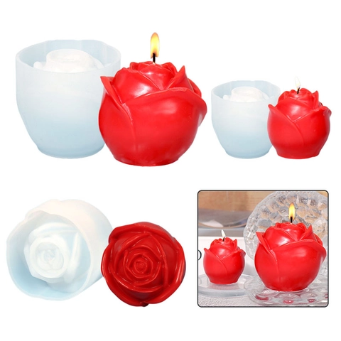 Stampo In Silicone A Rosa Alimentare Per Candele Sapone Resina Artigianato Fai Da Te Cubetti Di Ghiaccio Whiskey Decorazione Torta
