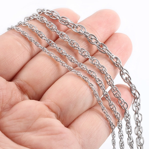 Roestvrijstalen Dubbel Geweven Ovaal Ketting Vierkante Lijn DIY Sieraden Maken Hiphop Ketting Armband Schakelaccessoires
