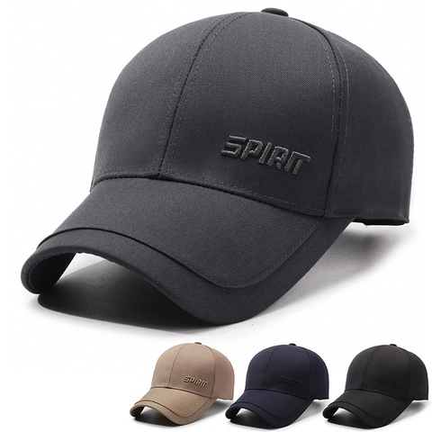 Spirit Stickerei Baseballkappe Herren Polyester Baumwolle Verstellbar Sonnenschutz Hut Lässig Sportlich Gebogene Krempe Unisex