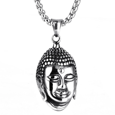 Vintage Titanium Steel Pendant Necklace For Men Women Buddha Head Snake Skull Compass Religious Punk Gothic Jewelry Accessory Gift
