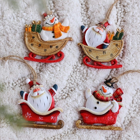 Ornamenti Appesi Di Natale In Resina Babbo Natale Pupazzo Di Neve Casa Di Neve Decorazioni Per Alberi Festose Regalo Di Vacanze