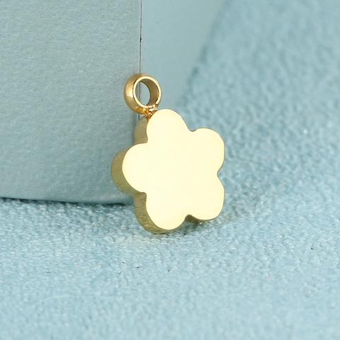 Colgante Flor Acero Inoxidable Dorado DIY Accesorios Creación Joyería Pétalo Pulido Encanto Para Collar Pulsera