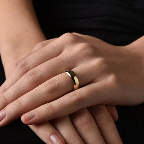 Minimalistischer Edelstahl Schlichter Band Ring Für Damen Herren Mode Paare Hochglanzpoliert Galvanisiert Schmuck Gold Silber Fingerring