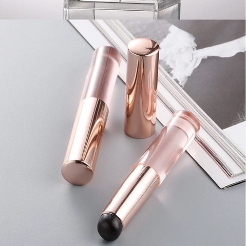 Portable Silicone Lip Brush Mini Round Head Lipstick Blending Brush With Dust Cap Concealer Smudging Reusable Tool