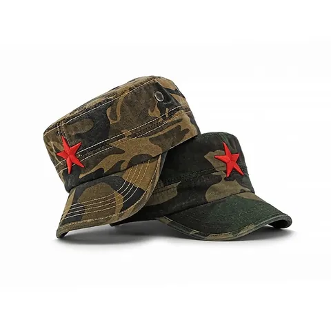 Berretto Militare Mimetico In Cotone Con Ricamo Stella Rossa Cappello Da Sole Traspirante Per Escursionismo All'Aperto Uomo Donna
