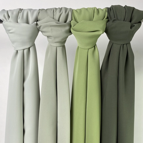 Women High Quality Satin Chiffon Pleated Scarf Elegant Solid Color Long Scarf Sunshade Shawl Wrap Accessories Fashion Scarf