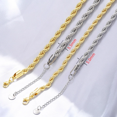 Hiphop Kupfer Vergoldet Seilkette Armband Für Damen Personalisiertes Gedrehtes Geometrisches Link Verstellbares Armband Schmuck Geschenk