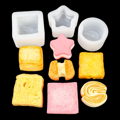 Bread Toast Star Shapes Silicone Mold For DIY Handmade Soap Chocolate Mousse Plaster Craft Bakeware Tool