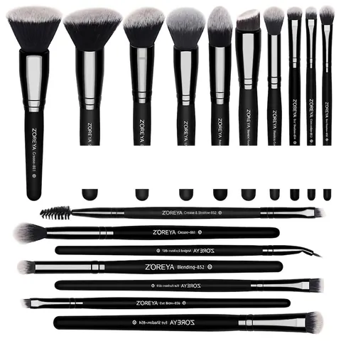 Professional Makeup Brush Cosmetic Tool For Foundation Blush Eye Shadow With Synthetic Fiber Bristles And Storage Bag